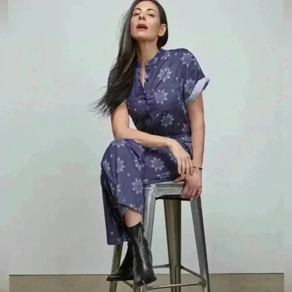 THE KIT. Floral Blue Issa Jumpsuit RARE Size XS - Picture 5 of 5